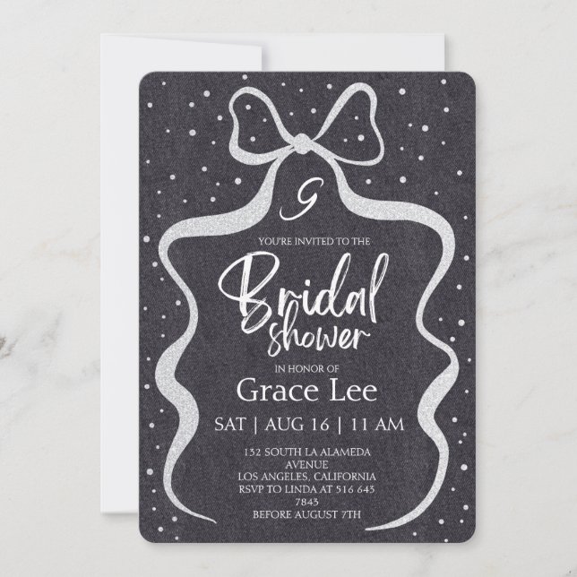 Convites Rustic Denim Bridal Shower Invitation (Frente)