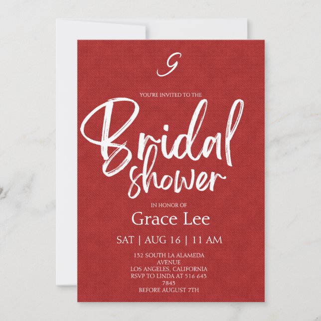 Convites Rustic Denim Bridal Shower Invitation (Frente)