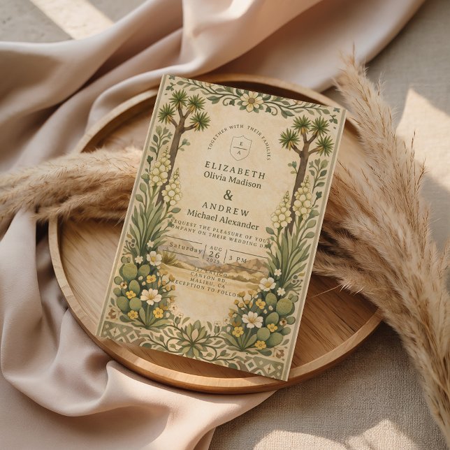 Convites Rustic Desert Botanical Wedding (Criador carregado)