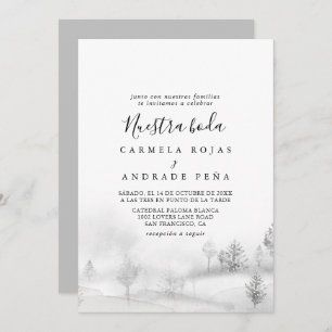 Convites Rustic Destination Winter Mountain Nuestra Boda