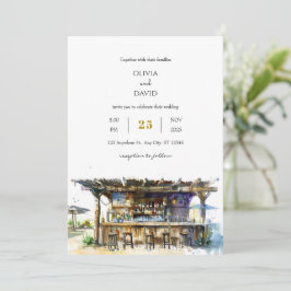 Convites Rustic Driftwood Tropical Tiki Bar Beach Casamento