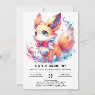 Convites Rustic Editable Fox Birthday