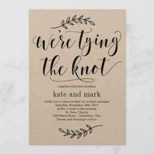 Convites Rustic Elegance Wedation Invitation Kraft