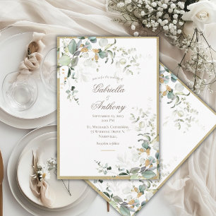 Convites Rustic Elegant Deixa Casamento Dourado Greenery