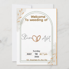 Convites Rustic Elegant Wedding Invitation