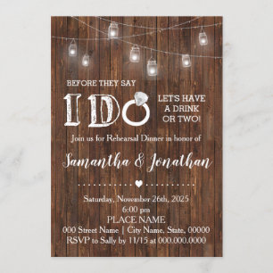 Convites Rustic eu faço casais chá do casamento do celeiro 