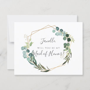Convites Rustic Eucalyptus Be my DIY Madrinha de casamento