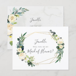 Convites Rustic Eucalyptus Cream Rosa Seja minha Madrinha d