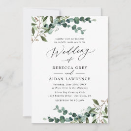Convites Rustic Eucalyptus Greenery All-in-One Wedding