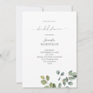 Convites Rustic Eucalyptus Greenery Duo 2 Chá de panela In