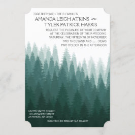 Convites Rustic Evergreen Pine Tree Casamento