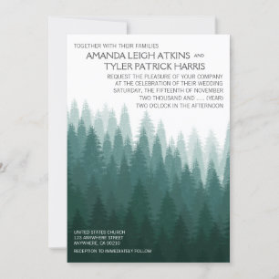 Convites Rustic Evergreen Pine Tree Casamento