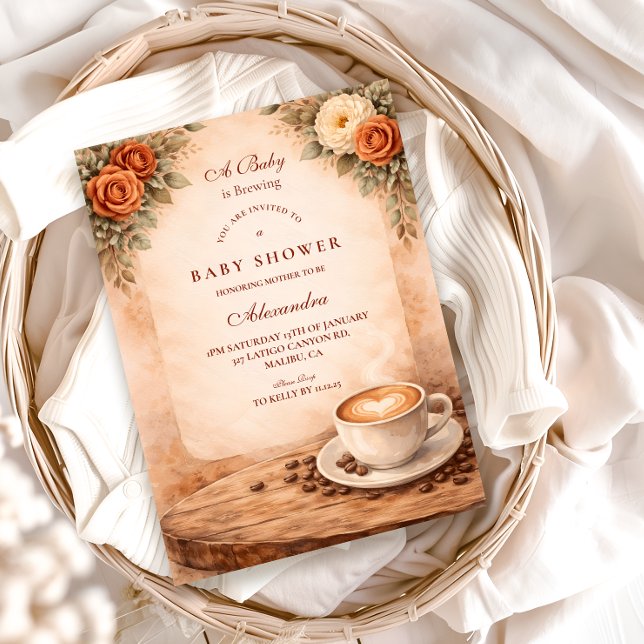 Convites Rustic Fall A Baby Is Brewing (Criador carregado)