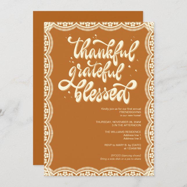 Convites Rustic Fall Autumn Friendof Terracotta (Frente/Verso)