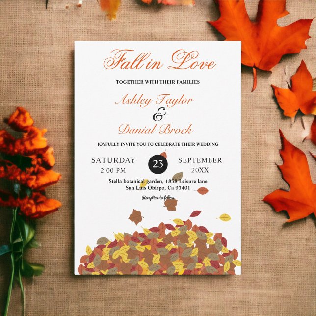 Convites Rustic Fall Deixa Boho Autumn Casamento Floral (Criador carregado)