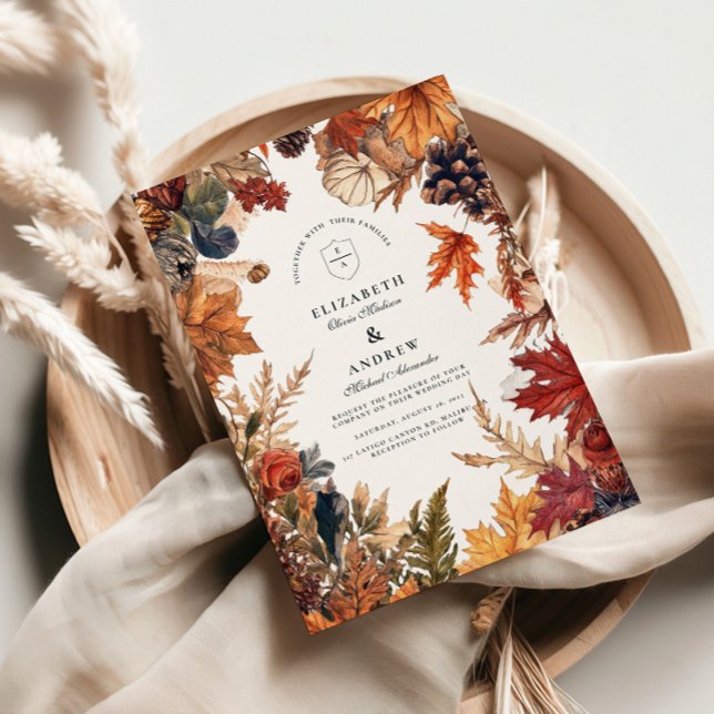 Convites Rustic Fall Deixa Casamento (Criador carregado)