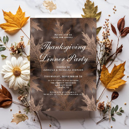 Convites Rustic Fall Deixa o Partido Jante de Ação de Graça