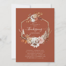 Convites Rustic Fall Floral Sai Janto de Ação de Graças