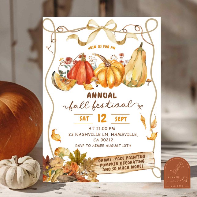 Convites Rustic Fall Harvest Festival Invitation (Criador carregado)