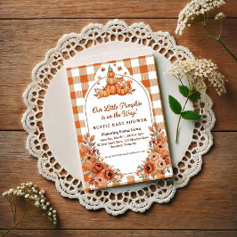 Convites Rustic Fall Pumpkin Fox Baby Shower Invitation