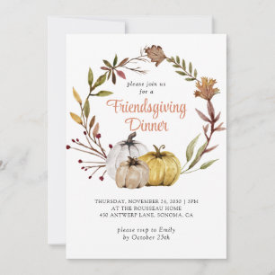 Convites Rustic Fall Pumpkins Floral Amizade
