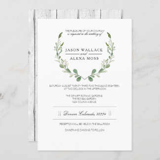 Convites Rustic Farmhouse Greenery | Casamento Elegante