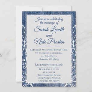 Convites Rustic Faux Jean com Laurel Wedding