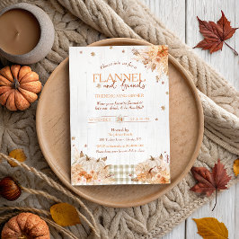 Convites Rustic Flannel e Amigos Partido de Ação de Graças