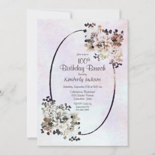 Convites Rustic Floral 100th Birthday Brunch