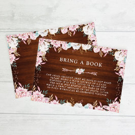 Convites Rustic Floral & Arrows Traga um Livro