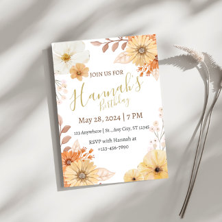 Convites Rustic Floral For Women – Boho Fall Flowers