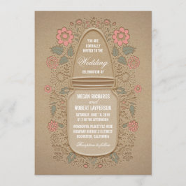 Convites Rustic Floral Mason Jar Wedding