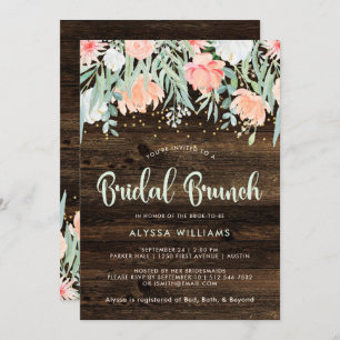 Convites Rustic Floral Romance   Bridal Brunch