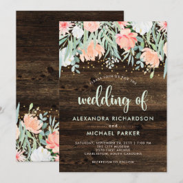 Convites Rustic Floral Romance | Casamento por Aquarela