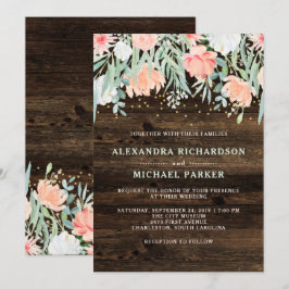 Convites Rustic Floral Romance | Casamento por Aquarela