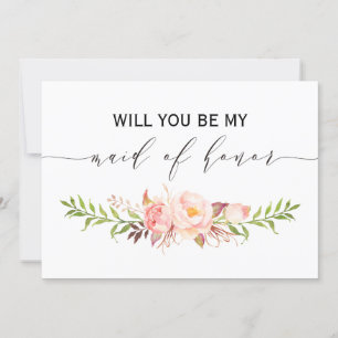 Convites Rustic Floral será a minha madrinha de casamento 
