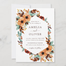 Convites Rustic Floral Watercolor White e Mint Weds