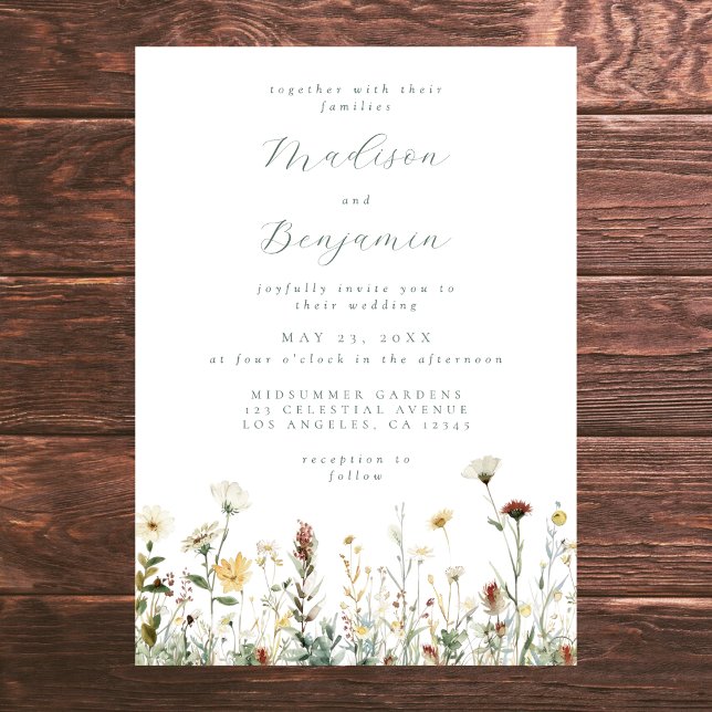 Convites Rustic Floral Wedding (Criador carregado)