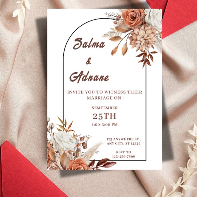 Convites Rustic Floral Wedding Invitation – Earthy Elegance (Criador carregado)