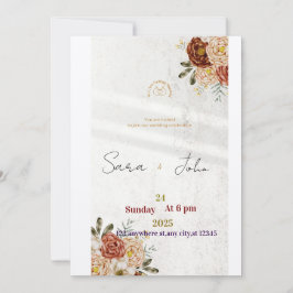 Convites Rustic Floral Wedding Invitation | Elegant Boho St
