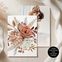 Convites Rustic Florals Background para Casamento de Vellum