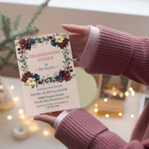 Rustic Florals Janta Ação de Graças Personalizado