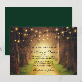 Convites Rustic Forest Path String Luzes de Casamento Verde