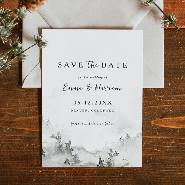 Convites Rustic Forest Weding Save the Date Card (Criador carregado)