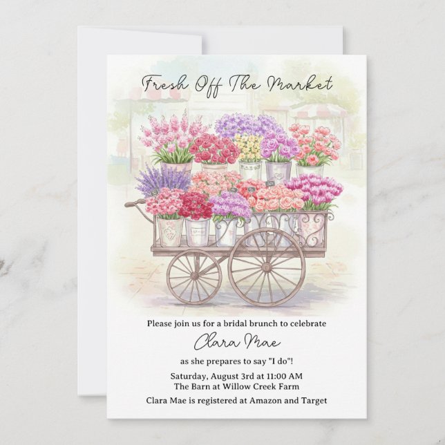 Convites Rustic Fresca Do Chá de panela De Mercado (Frente)