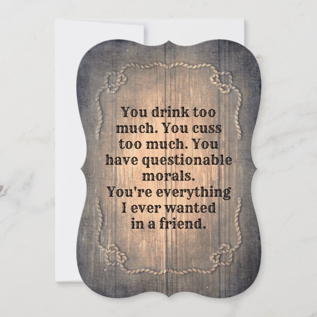 Convites Rustic Funny Bridesmaid / Proposta de Madrinha de  (Frente)