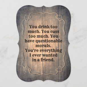 Convites Rustic Funny Bridesmaid / Proposta de Madrinha de 