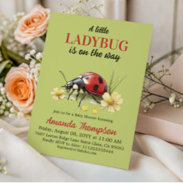 Convites Rustic Garden Floral A Little Ladybug Baby Shower