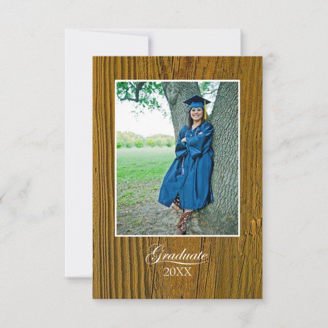 Convites Rustic Graduation Celebration with Photo (Frente)