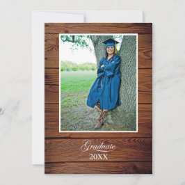 Convites Rustic Graduation Party Invitation with photo